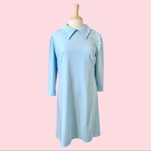 Vintage 70s Mod Pastel Blue Dress